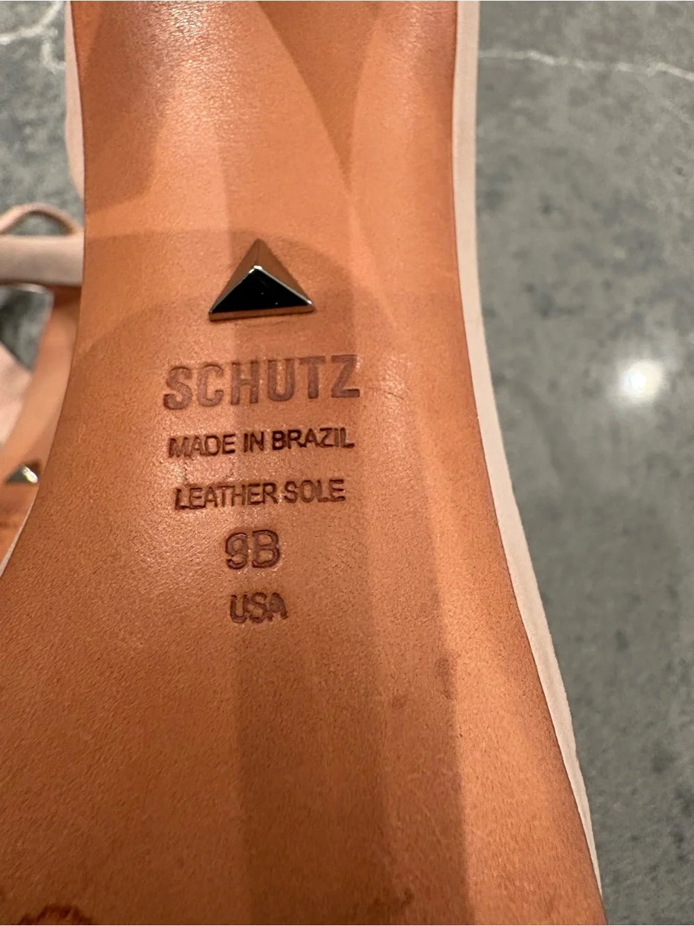 SCHUTZ Blush Nude Slingback Stiletto Sandals